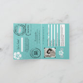 Invitation Passeport de mariage sarcelle et gris Negril Jamaï (Intérieur)