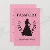 Invitation passeport de partie de bachelorette (Devant / Derrière)