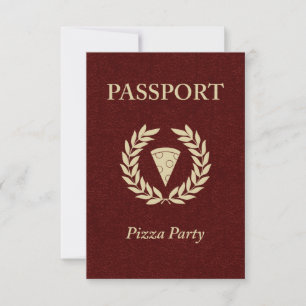 Invitation passeport de soirée pizza