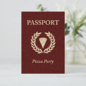 Invitation passeport de soirée pizza (Debout devant)