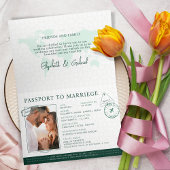 Invitation Passeport Destination Emelard Green Mariage