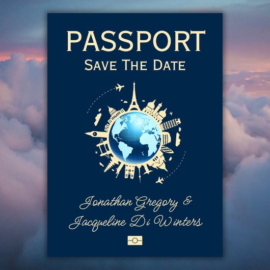 Invitation Passeport Destination Fun Personnalisé Enregistrer