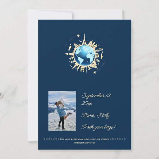 Invitation Passeport Destination Fun Personnalisé Enregistrer (Dos)