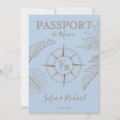 Invitation Passeport Destination Mariage Palm Compass Monogra (Devant)