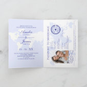 Invitation Passeport Destination Santorini Grèce Mariage (Intérieur)