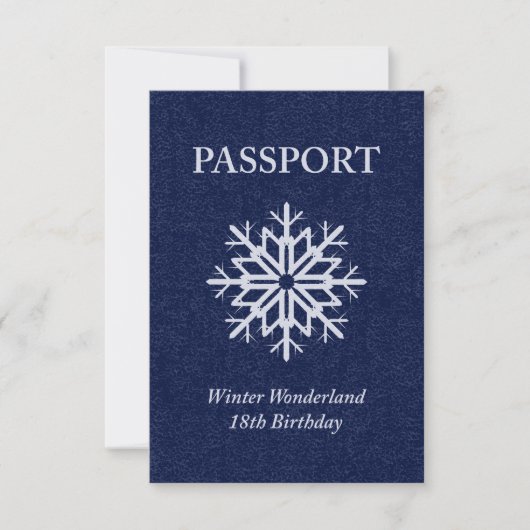 Invitation passeport d'hiver merveilleux 18e anniversaire (Devant)