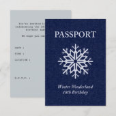 Invitation passeport d'hiver merveilleux 18e anniversaire (Devant / Derrière)