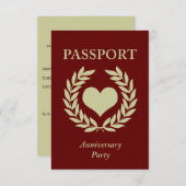 Invitation passeport fête d'anniversaire (Devant / Derrière)