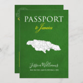Invitation Passeport Jamaïcain en Cuir pour Sauvegarder la Da (Devant / Derrière)