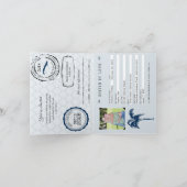 Invitation Passeport Mariage Cuba Bleu Save the Date (Intérieur)