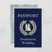 Invitation passeport mariage de destination (Devant / Derrière)