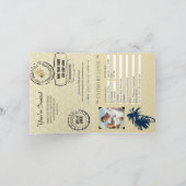 Invitation Passeport Mariage or bleu double Palm Tree (Intérieur)