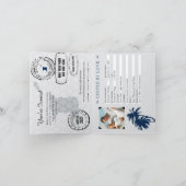 Invitation Passeport Mariage Trinité-et-Tobago Blue Palm Tree (Intérieur)