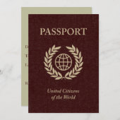 Invitation passeport marron (Devant / Derrière)
