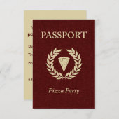 Invitation passeport pizza (Devant / Derrière)