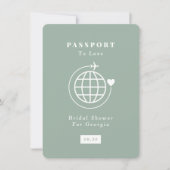 Invitation Passeport pour aimer Voyage thème Fête des mariées (Devant)