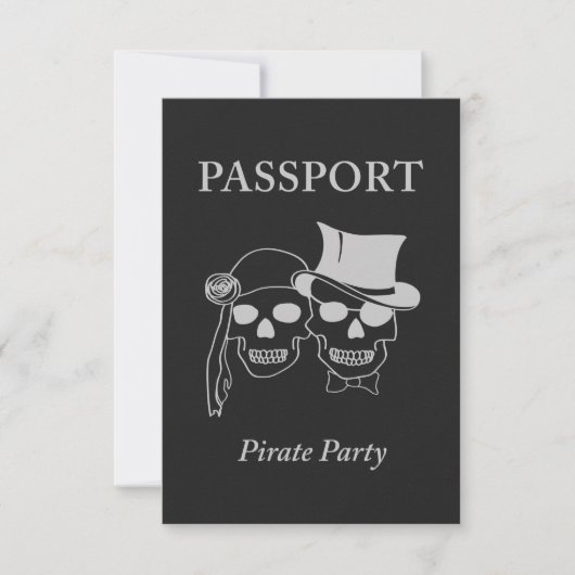 Invitation passeport pour une soirée pirate (Devant)