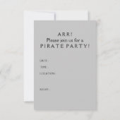 Invitation passeport pour une soirée pirate (Dos)