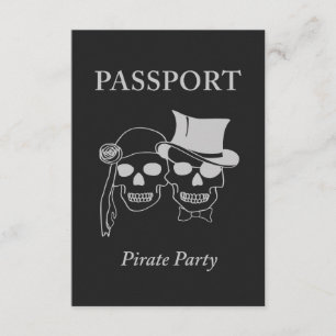 Invitation passeport pour une soirée pirate
