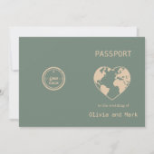 Invitation Passeport Save the Date – Sage & Beige | Rustique (Dos)