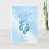 Invitation Passeport Voyage Garçon Baby shower Aventure comme (Devant)