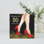 Invitation Passer À 50 Chaussures Rouges Anniversaires (Debout devant)