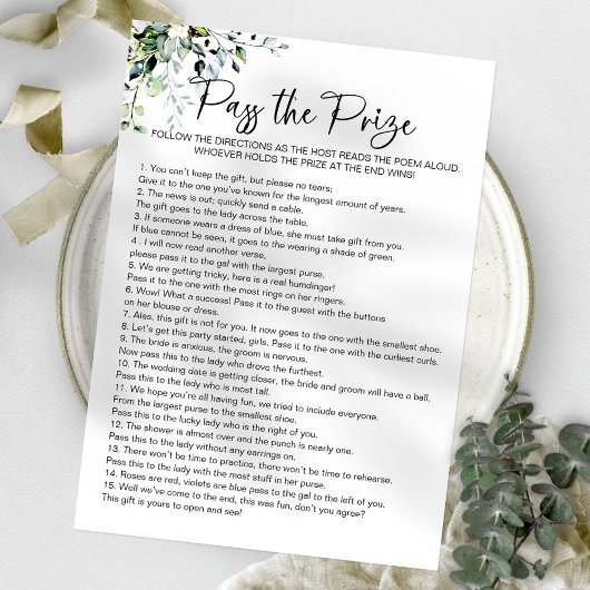 Invitation Passer le jeu de Fête des mariées du prix