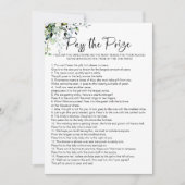 Invitation Passer le jeu de Fête des mariées du prix (Devant)