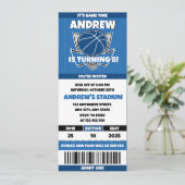 Invitation Passes de fête d'anniversaire de basket-ball perso (Debout devant)