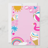 Invitation Passez en sept Pool Party Anniversaire Fille été (Dos)