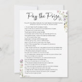 Invitation Passez le jeu de Fête des mariées Fleur sauvage du (Devant)