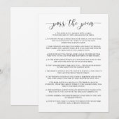 Invitation Passez le jeu de Fête des mariées Poem (Devant / Derrière)