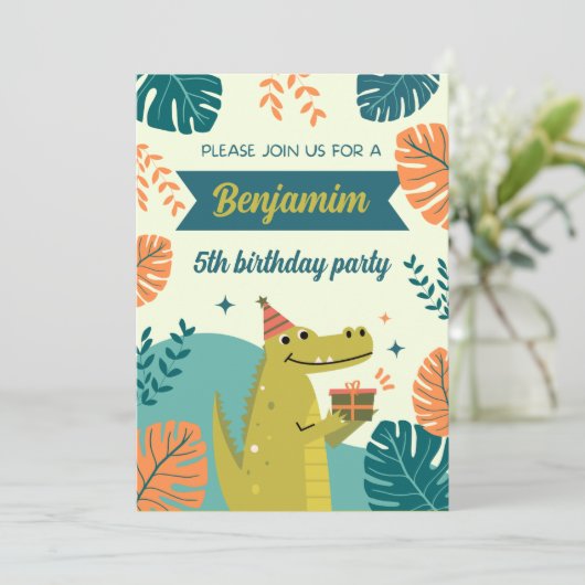 Invitation Passez un moment sauvage à la fête d'anniversaire  (Debout devant)