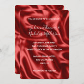 Invitation Passion Red Faux Satin Mariage (Devant / Derrière)