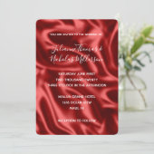 Invitation Passion Red Faux Satin Mariage (Debout devant)