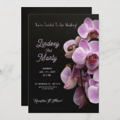 Invitation Passion violette : Elégant Mariage d'orchidées vio (Devant / Derrière)