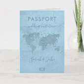 Invitation Passport Beach Destination Mariage QR Code (Devant)
