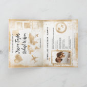 Invitation Passport Mariage Marine Blue Gold Vintage (Intérieur)