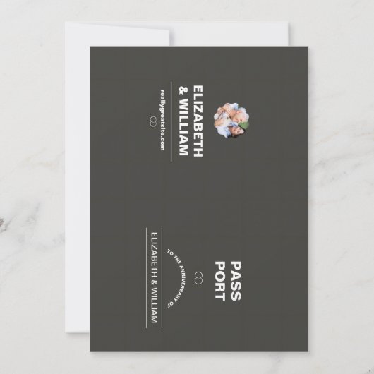 Invitation Passport moderne 50e anniversaire (Dos)