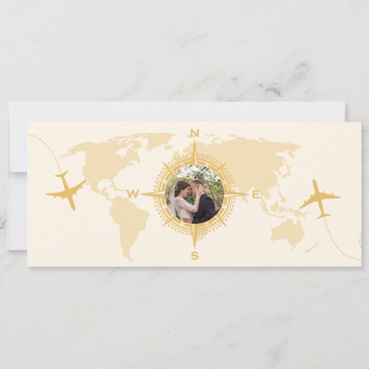 Invitation Passport moderne Black and Gold Enregistrer la dat (Dos)