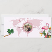 Invitation Passport or Rose moderne Enregistrer la date Invit (Dos)