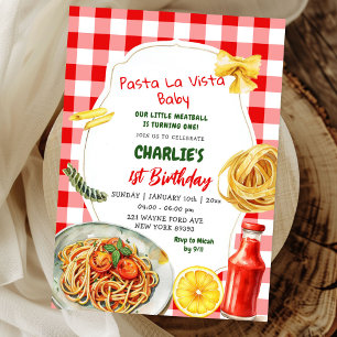 Invitation Pasta La Vista Baby Thème Italien Premier Annivers