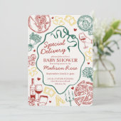 Invitation Pasta Special Delivery Italian Baby Shower (Debout devant)