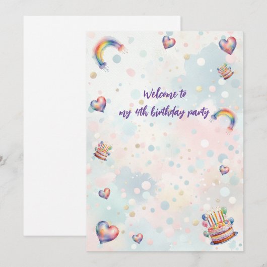 Invitation Pastel (Devant / Derrière)