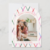 Invitation Pastel À damiers Motif Joyeux Noël Photo (Devant)