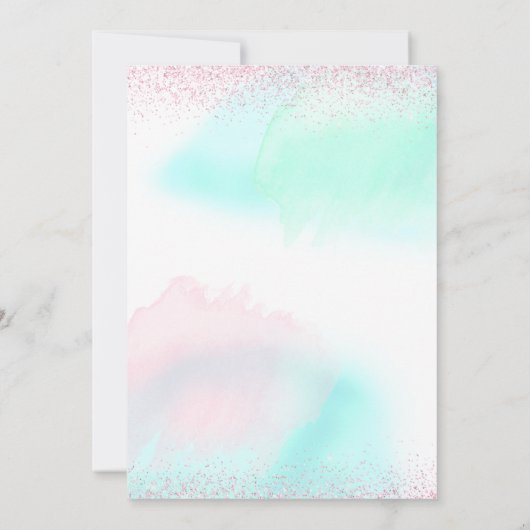 Invitation Pastel à l'aquarelle Deux Douces Filles 2e Anniver (Dos)