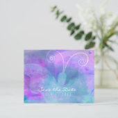 Invitation Pastel à l'aquarelle Papillon Save the (Debout devant)