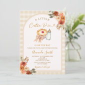 Invitation Pastel A Little Cutie Pie En vichy Fall Baby showe (Debout devant)