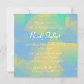 Invitation Pastel Abstrait bleu 50e anniversaire Carré Inv (Dos)