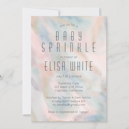 Invitation Pastel Abstrait Élégant Chic CUSTOM BABY SPRINKLE (Devant)
